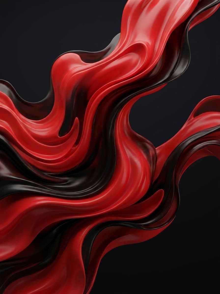 Abstract Red and Black Liquid